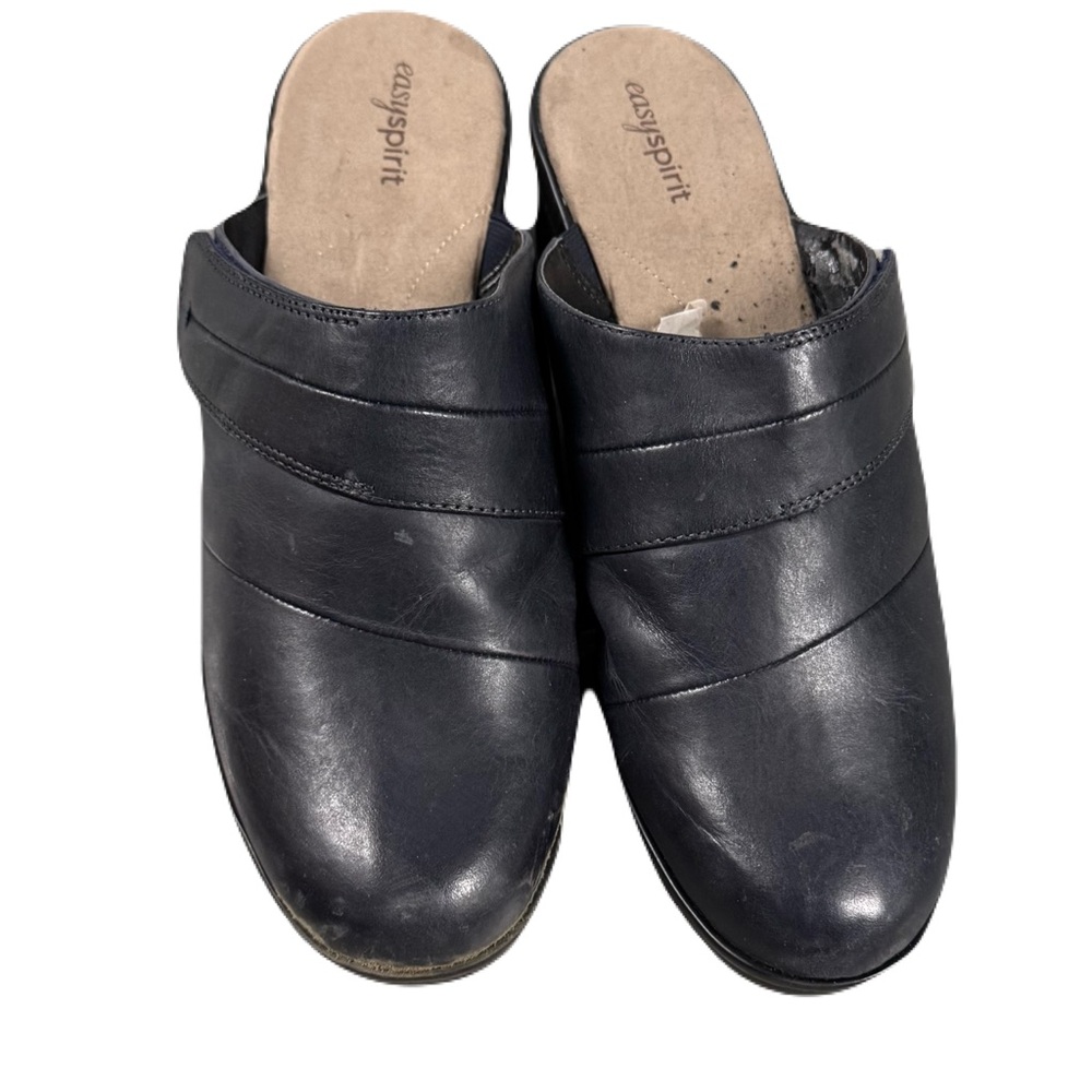 Easy Spirit Dark Leather Mules or Slip On Shoes-11